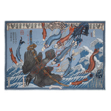 Load image into Gallery viewer, Koinobori Karasu Silk Twill Shawl Rectangle