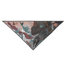 Load image into Gallery viewer, Koinobori Karasu Silk Twill Triangle Scarf