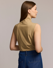 Load image into Gallery viewer, Carolina Sleeveless Mock Neck Double Knit Panel Shirt