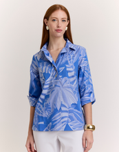 Load image into Gallery viewer, Charlotte 3/4 Sleeve Leaf Motif Jacquard Blouse
