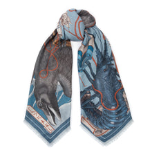 Load image into Gallery viewer, Koinobori Karasu Wool Silk Shawl