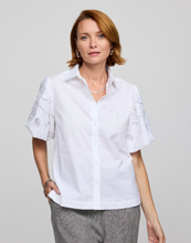 Load image into Gallery viewer, Angelina Elbow Sleeve Embroidery Eyelet Shirt