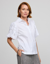 Load image into Gallery viewer, Angelina Elbow Sleeve Embroidery Eyelet Shirt