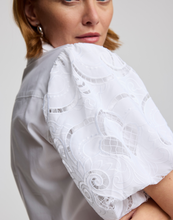 Load image into Gallery viewer, Angelina Elbow Sleeve Embroidery Eyelet Shirt