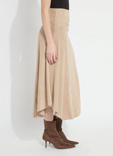 Load image into Gallery viewer, Azalea Asymmetric Hem Vegan Suede Skirt