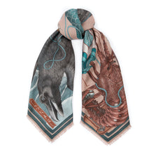 Load image into Gallery viewer, Koinobori Karasu Wool Silk Shawl