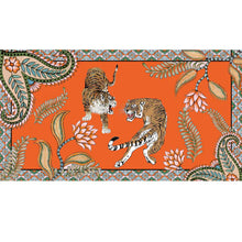 Load image into Gallery viewer, Tiger & Jungle Handprinted Cashmere Scarf