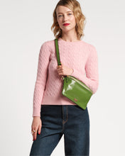 Load image into Gallery viewer, Billie Sling Crossbody Crinkled Leather Bag Green