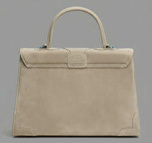 Load image into Gallery viewer, Marquise Paris Recontre Equestre Top Handle Shoulder Bag Pearl Suede