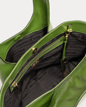 Load image into Gallery viewer, Portia Satchel Crinkled Leather Green