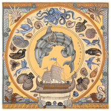 Load image into Gallery viewer, Dancing Delphinus Illustrated Scarf