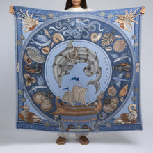 Load image into Gallery viewer, Dancing Delphinus Illustrated Scarf