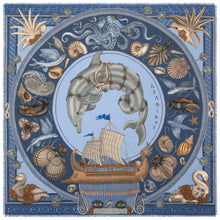 Load image into Gallery viewer, Dancing Delphinus Illustrated Scarf