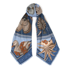 Load image into Gallery viewer, Dancing Delphinus Illustrated Scarf