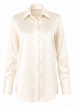 Load image into Gallery viewer, Armede Band Collar Blouse in 100% Silk Sateen