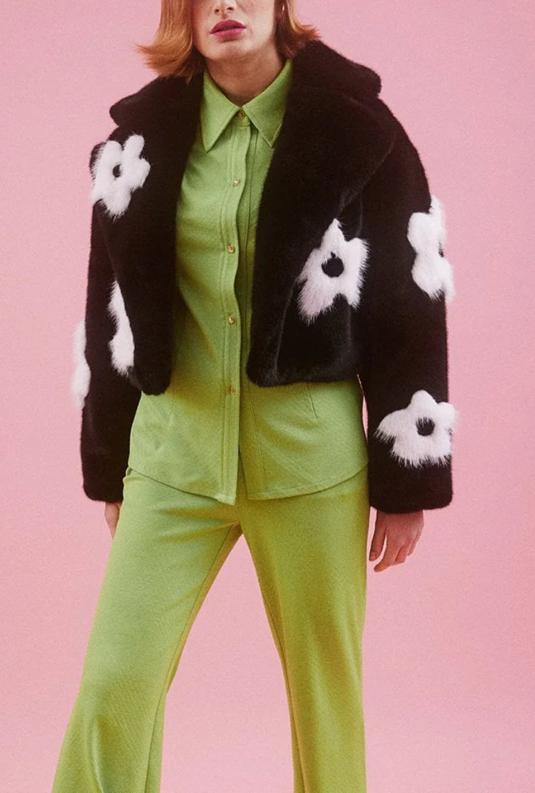 Black and White Floral Coat – McCulley's