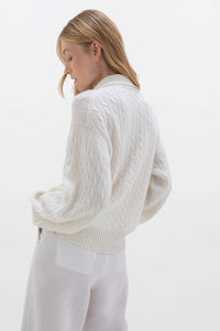 Cropped Cable Cashmere Sweater