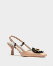 Load image into Gallery viewer, Liza Leather & Raffia Slingback