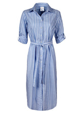 Load image into Gallery viewer, Alex Long Shirt Dress Dobby Blue Stripe