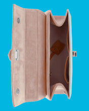 Load image into Gallery viewer, Recontre Equestre Top Handle Shoulder Bag Champagne Rose Suede