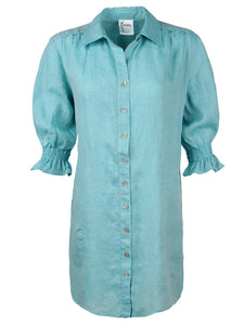 Miller Cross-Dye Linen Mini Shirt Dress