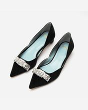 Load image into Gallery viewer, Paula Mini Block Heel Velvet Pump