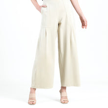 Load image into Gallery viewer, Rayon-Ponte Pleated Pocket Wide-Leg Pant