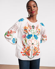 Load image into Gallery viewer, Saskia Botanical Print Top w Embroidery