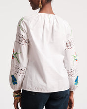 Load image into Gallery viewer, Saskia Botanical Print Top w Embroidery