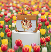 Load image into Gallery viewer, Marquise Paris Tulip Top Handle Shoulder Bag Gold Suede