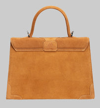 Load image into Gallery viewer, Marquise Paris Tulip Top Handle Shoulder Bag Gold Suede