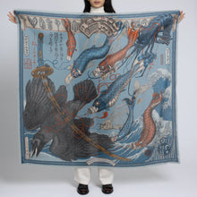 Load image into Gallery viewer, Koinobori Karasu Wool Silk Shawl