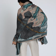 Load image into Gallery viewer, Koinobori Karasu Cashmere-Lined Stole