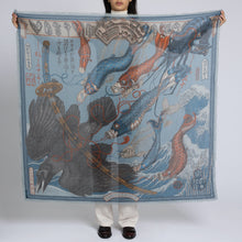 Load image into Gallery viewer, Koinobori Karasu Cashmere Shawl