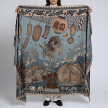 Load image into Gallery viewer, The Floating Rabbits Silk Twill Shawl Rectangle