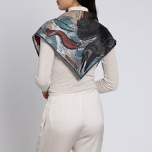 Load image into Gallery viewer, Koinobori Karasu Silk Twill Triangle Scarf