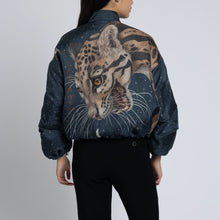 Load image into Gallery viewer, The Lunar Leopard Silk Reversible Bomber Jacket