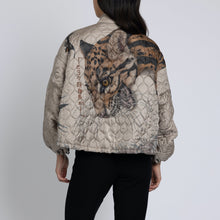 Load image into Gallery viewer, The Lunar Leopard Silk Reversible Bomber Jacket