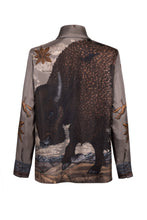 Load image into Gallery viewer, Secrets of the Bison Tie-Neck Silk Blouse