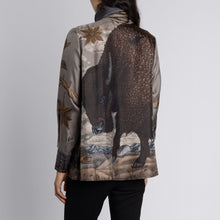 Load image into Gallery viewer, Secrets of the Bison Tie-Neck Silk Blouse