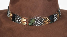 Load image into Gallery viewer, Chocolate Suede Hat with Multi Mallard Feather