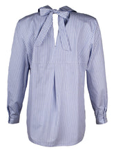 Load image into Gallery viewer, Sylvie Tie-Back Shirt Blue & White Stripe
