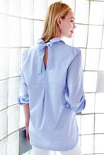 Load image into Gallery viewer, Sylvie Tie-Back Shirt Blue & White Stripe