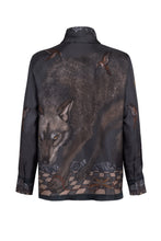 Load image into Gallery viewer, The Wolf You Feed Tie-Neck Silk Blouse