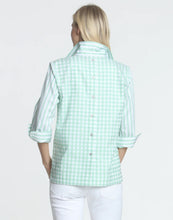 Load image into Gallery viewer, Aileen 3/4 Sleeve Pastel Stripe/Gingham Button-Back Blouse