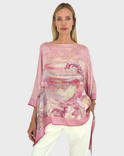 Load image into Gallery viewer, Eden Cashmere Printed Poncho Pink