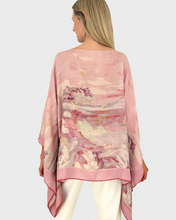 Load image into Gallery viewer, Eden Cashmere Printed Poncho Pink