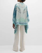Load image into Gallery viewer, Miami Cashmere Printed Poncho Aqua