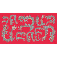 Load image into Gallery viewer, Dragon Handprinted Scarf - Red