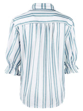 Load image into Gallery viewer, Sirena Short Puff Sleeve Pinstripe Top